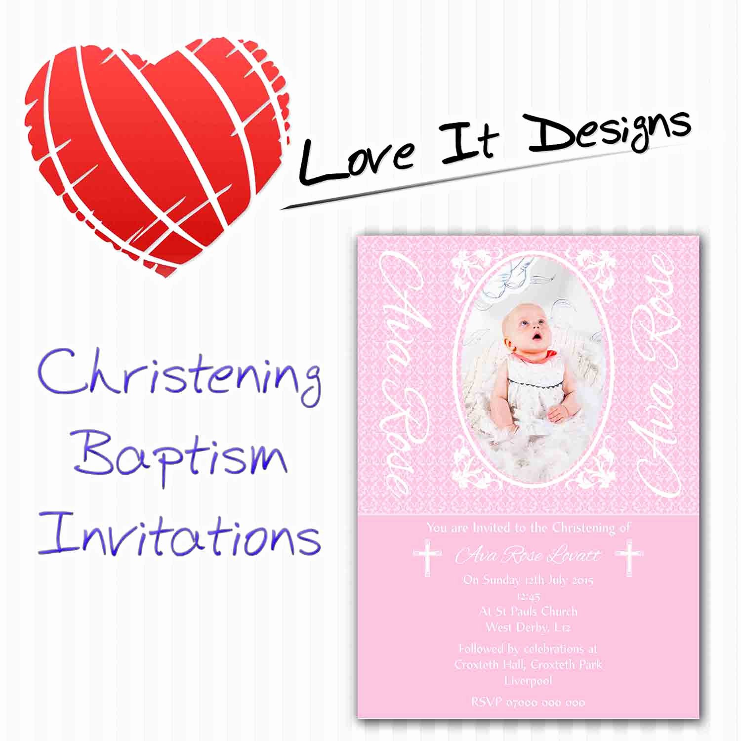 Do It Yourself Baptism Invitation Inspirational Christening Baptism Invitations A002 Love It Designs