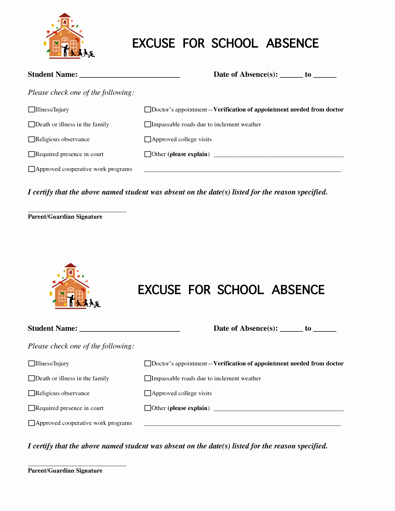 Doctor Note for School Absence Lovely 8 Best Of Printable for School Absence Excuses School Absence Note Printable Printable