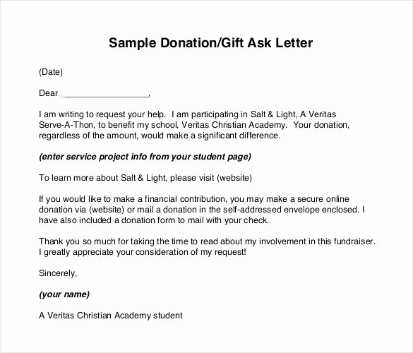 Donation Envelope Template Word Awesome 30 Sample Letters asking for Donations