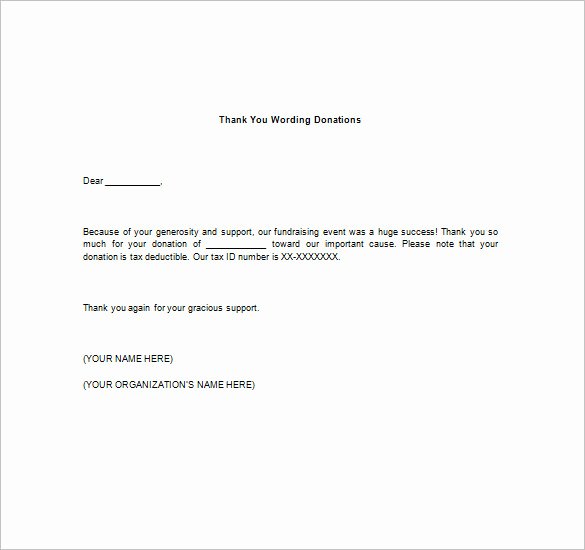 Donation for Funeral Wording Sample Best Of Thank You Notes for Donation – 8 Free Word Excel Pdf format Download