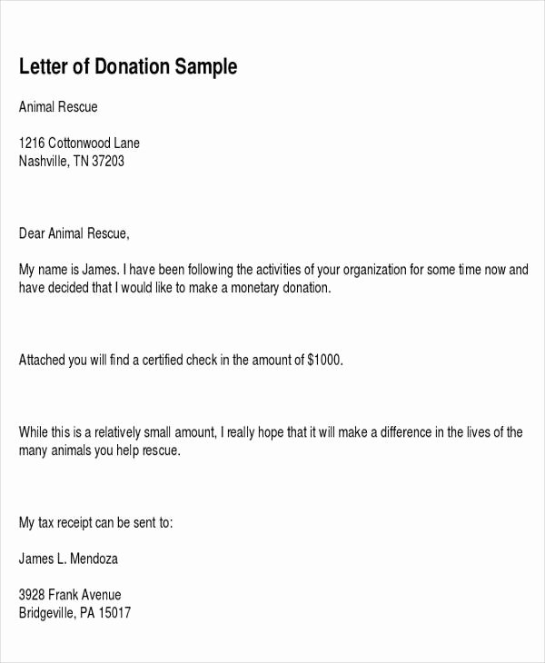 Donation for Funeral Wording Sample Unique Sample Donation Letter