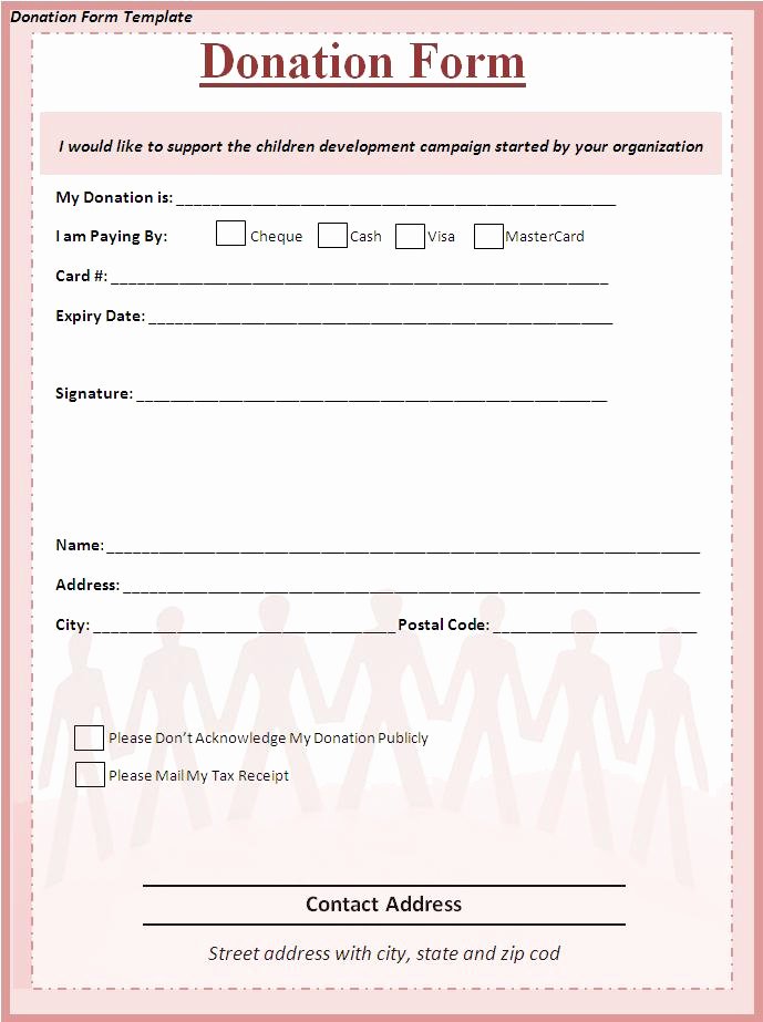 Donation form Template Word Luxury Donation form Template