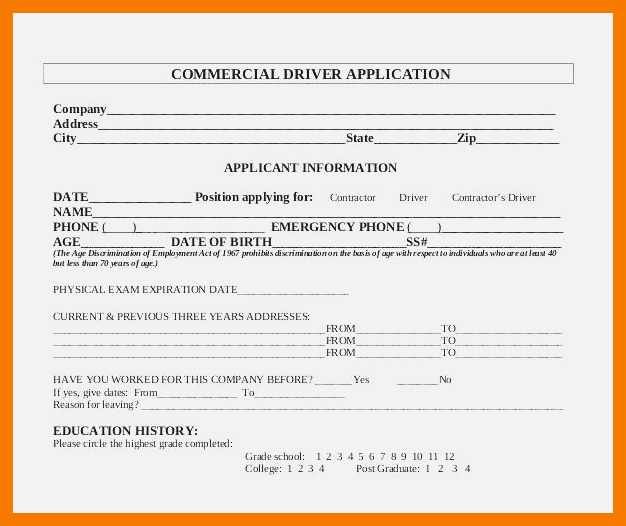Driver Application for Employment Awesome 9 10 Truck Driver Employment Application Sample