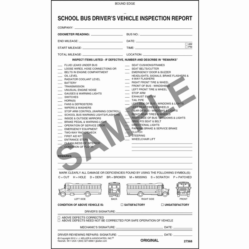 Driver Vehicle Inspection Report Template Beautiful Vehicle Inspection forms From J J Keller Driver Vehicle