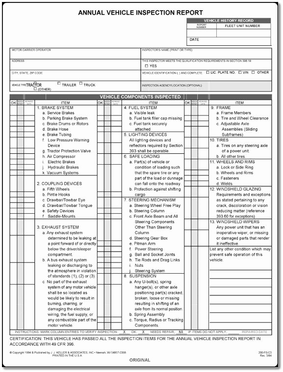 Driver Vehicle Inspection Report Template Best Of Annual Vehicle Inspection Report Template – Ms Word – Word