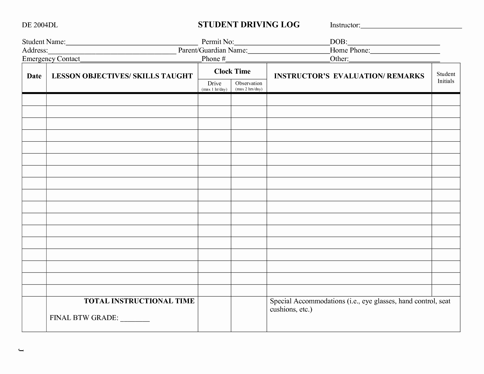Drivers Log Sheet Template Unique 25 Of Student Driving Log Template