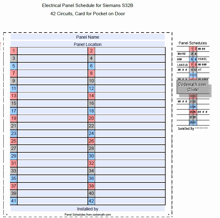 Electric Panel Schedule Template Fresh 5 Free Panel Schedule Templates In Ms Word and Ms Excel