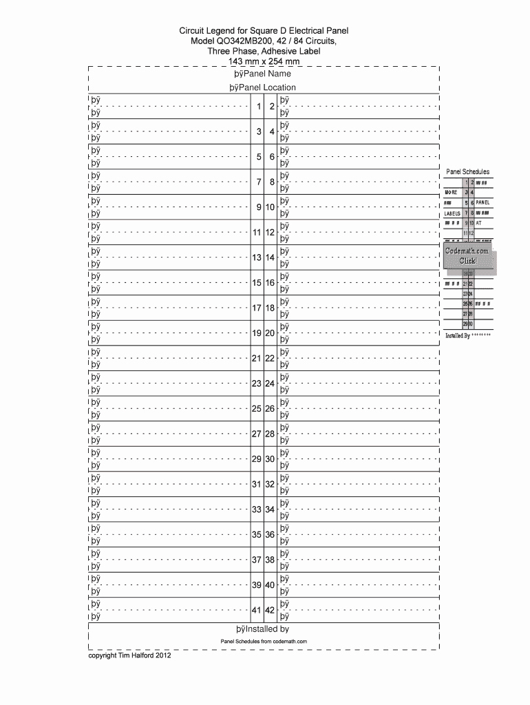 Electrical Panel Circuit Directory Template Unique Breaker Box Directory Template Fill Line Printable Fillable Blank