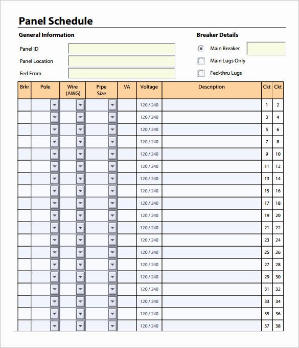 Electrical Panel Labels Template Unique Electrical Panel Label Template Excel