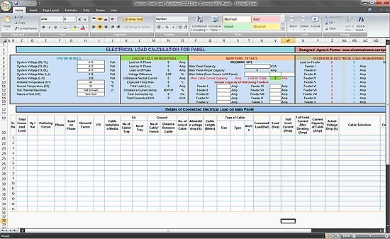 Electrical Panel Schedule Excel Lovely Calculate Electrical Load Of Panelboard Excel Spreadsheet