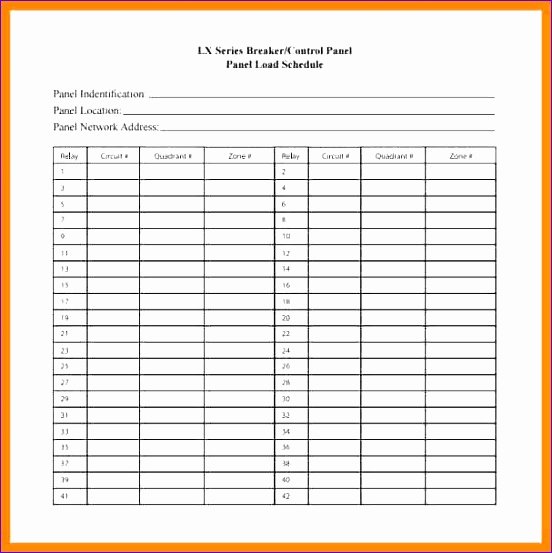 Electrical Panel Schedule Excel Unique 6 Household Bud Excel Template Exceltemplates Exceltemplates