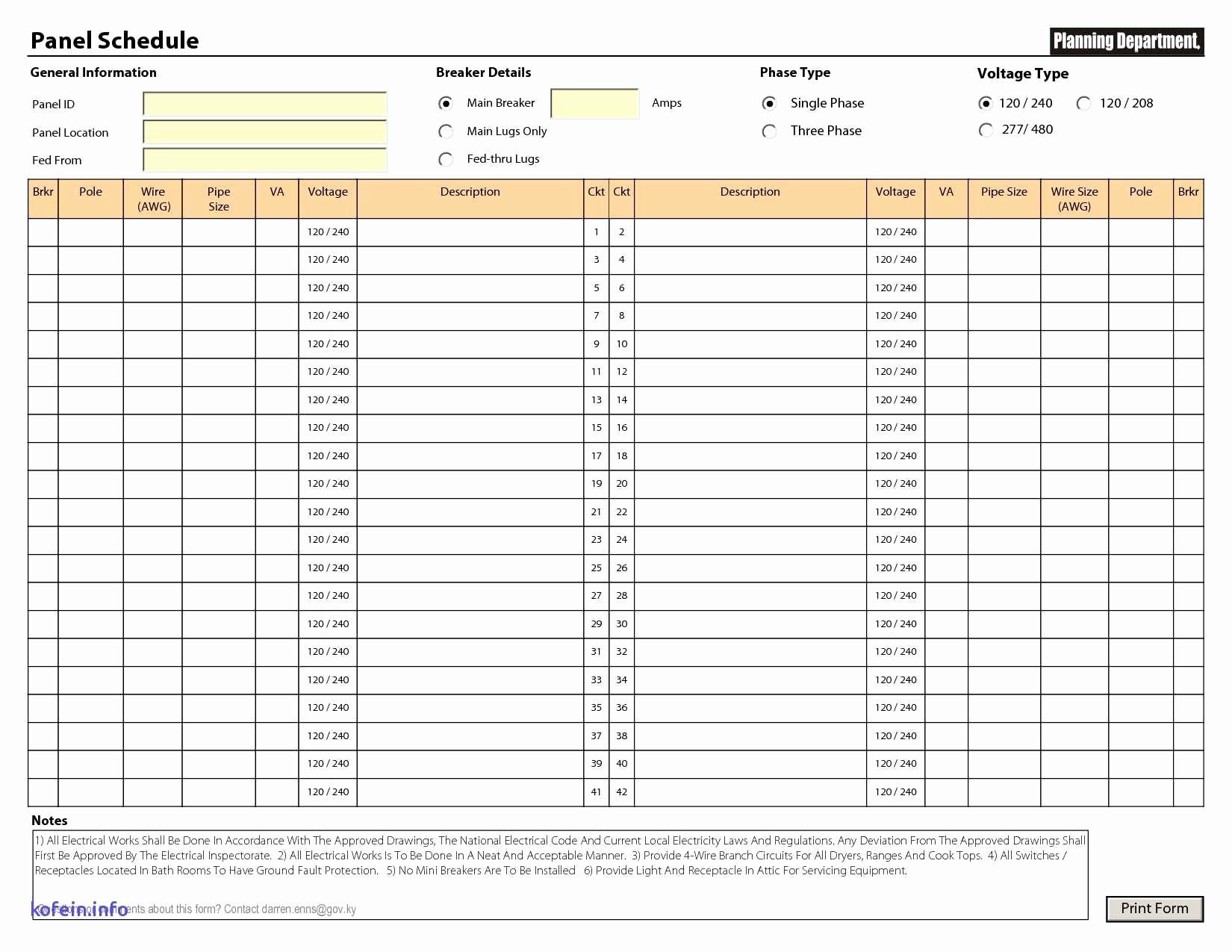 Electrical Panel Schedule Template Excel Fresh Electrical Panel Schedule Template Excel