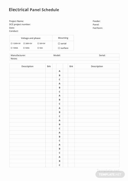 Electrical Panel Schedule Template Pdf Awesome Electrical Preventive Maintenance Schedule Template