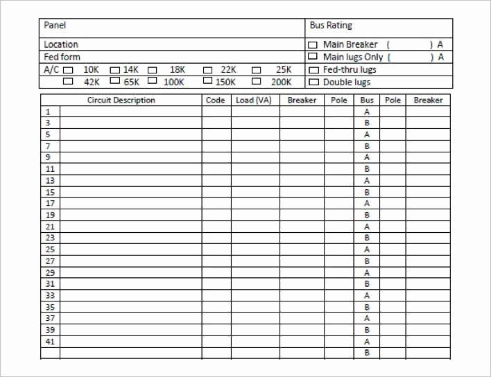 Electrical Panel Schedule Template Pdf Elegant Download Single Phase Panel Schedule Template Pdf Download