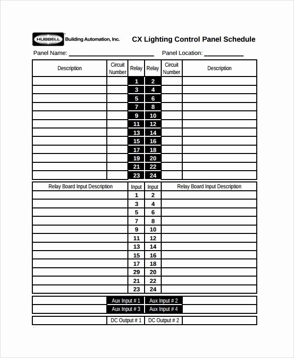 Electrical Panel Schedule Template Pdf Fresh Panel Schedule Template
