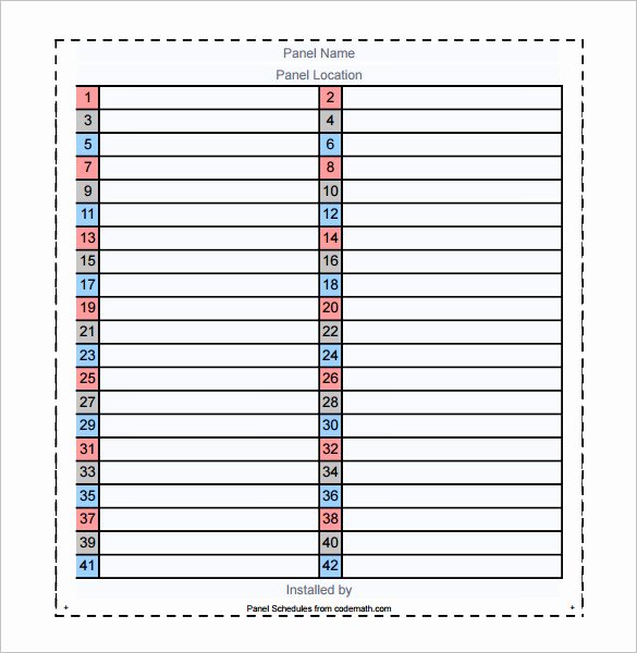 Electrical Panel Schedule Template Pdf New 19 Panel Schedule Templates Doc Pdf