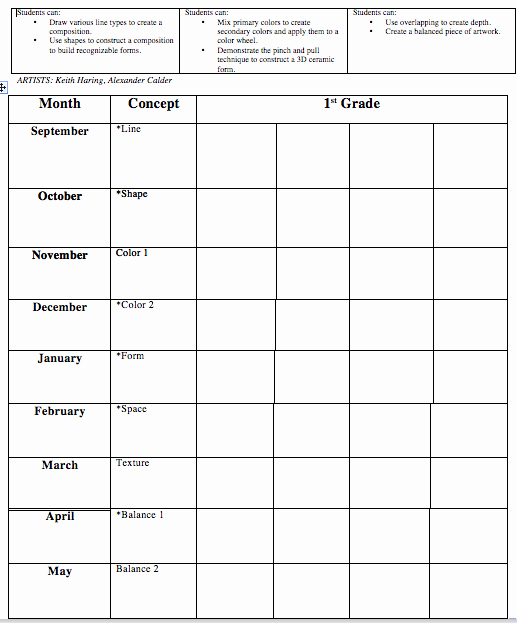 Elementary Art Lesson Plan Template Inspirational You asked Planning Matrix