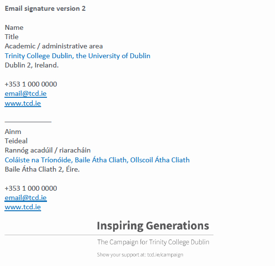 Email Signature Examples Student Beautiful Email Signature Identity Trinity College Dublin