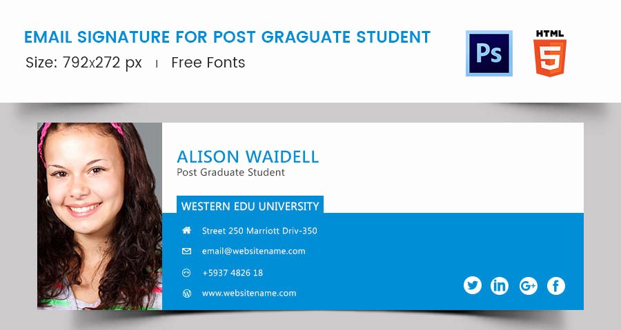 Email Signature for Undergraduate Student Lovely 96 Responsive Email Signatures