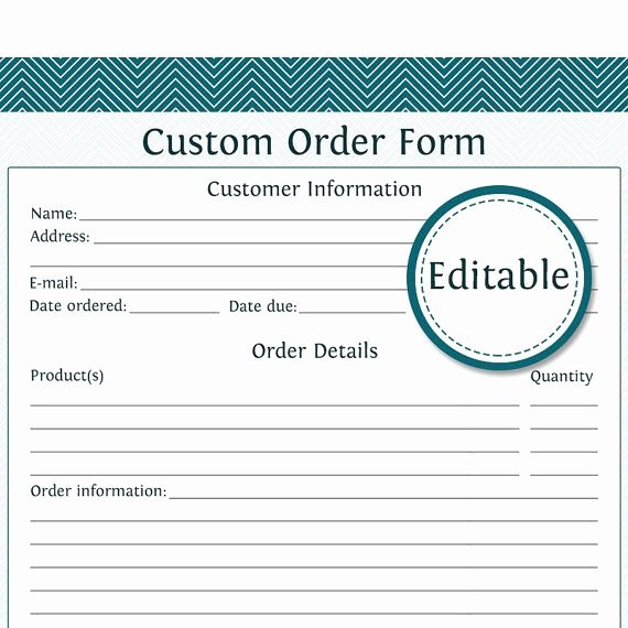 Embroidery order form Template Inspirational Custom order form Editable Business Planner by organizelife $4 00 Planner Ideas
