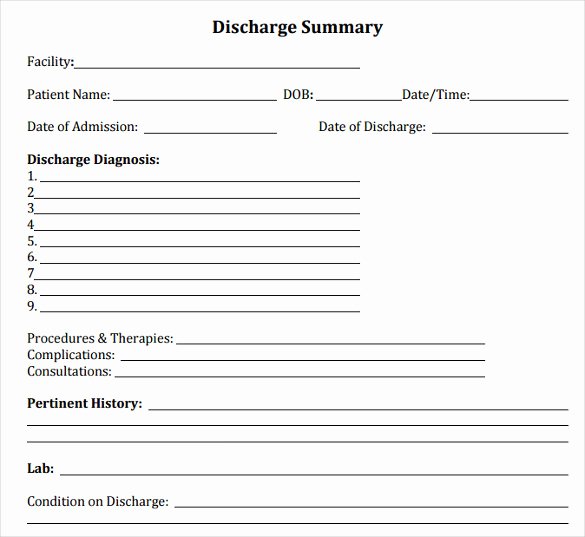 Emergency Room Discharge Papers Beautiful Sample Discharge Summary 13 Documents In Word Pdf