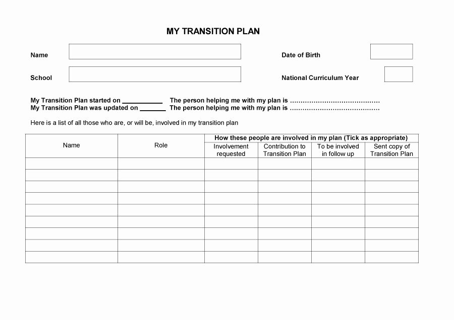 Employee Transition Plan Template Best Of 40 Transition Plan Templates Career Individual Template Lab