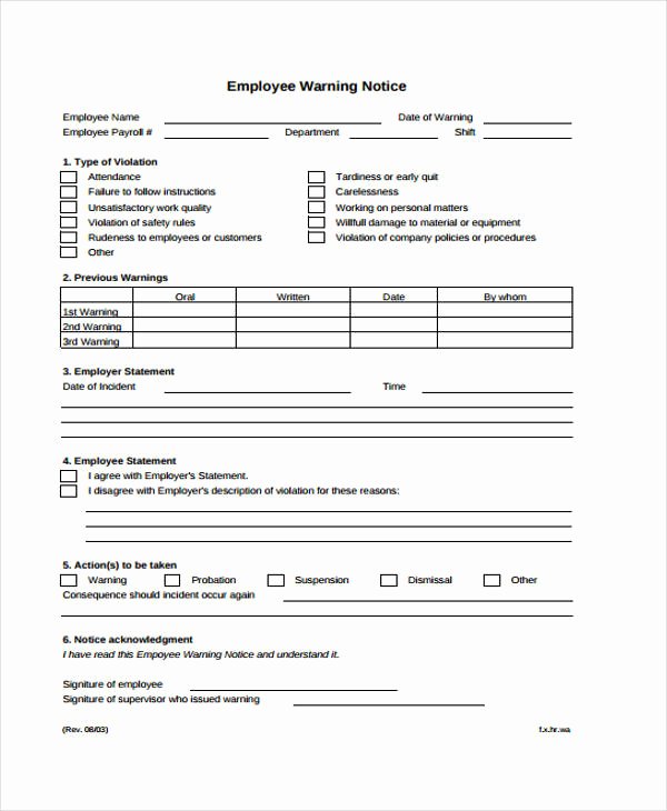 Employee Warning Notice Template Lovely 7 Warning Notice Templates Google Docs Ms Word Apple Pages Pdf