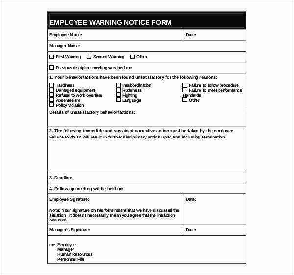 Employee Warning Notice Template Word Unique 10 Employees Write Up Templates Word Pdf