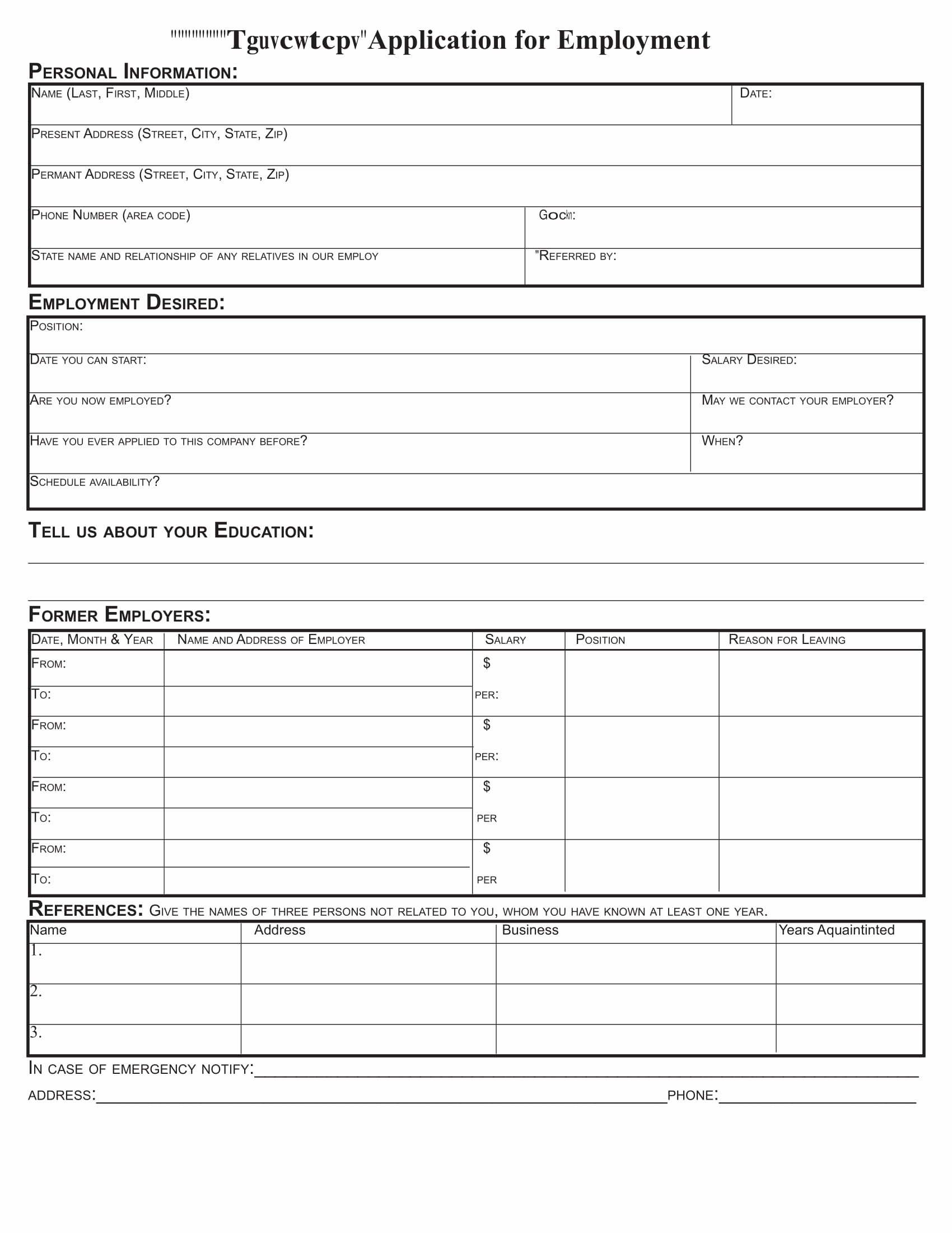 Employment Application form Doc Inspirational 9 Restaurant Employee forms Pdf Doc