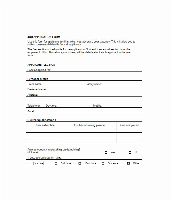 Employment Application form Doc Lovely form Templates 12 Free Word &amp; Pdf Documents Download