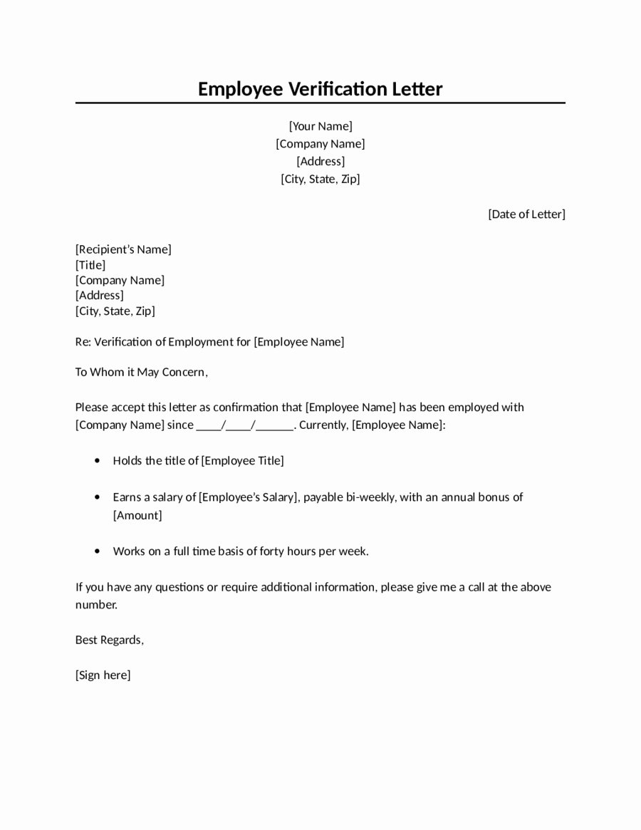 Employment Verification Letter for Immigration Beautiful Confirmation Employment Letter for Bank