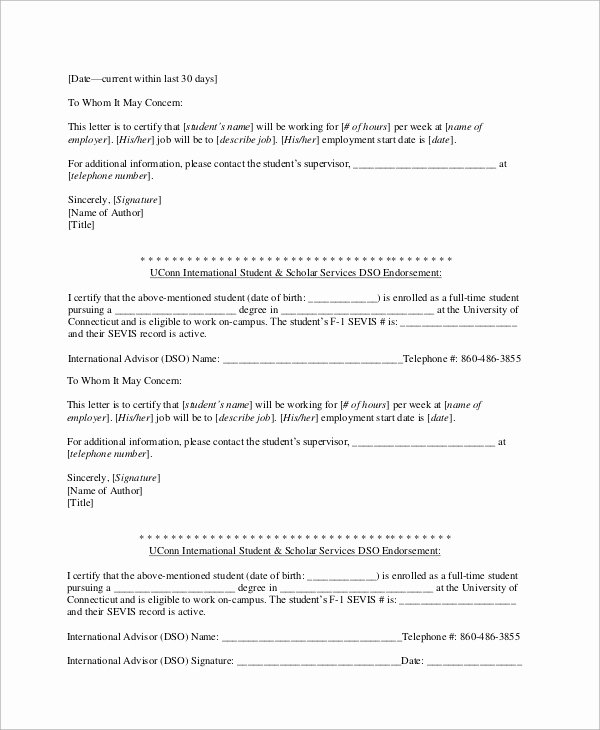 Employment Verification Letter for Immigration Lovely Sample Verification Of Employment Letter 8 Examples In Word Pdf