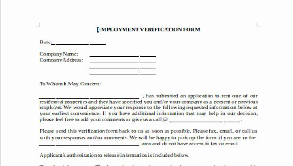 Employment Verification Release form Awesome 33 Free Verification forms