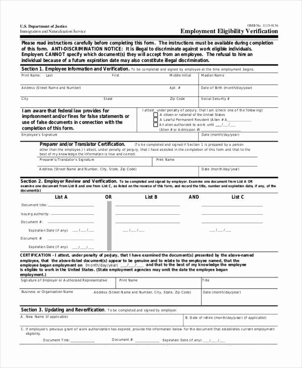 Employment Verification Release form Inspirational Free 8 Employment Verification Sample forms In Example