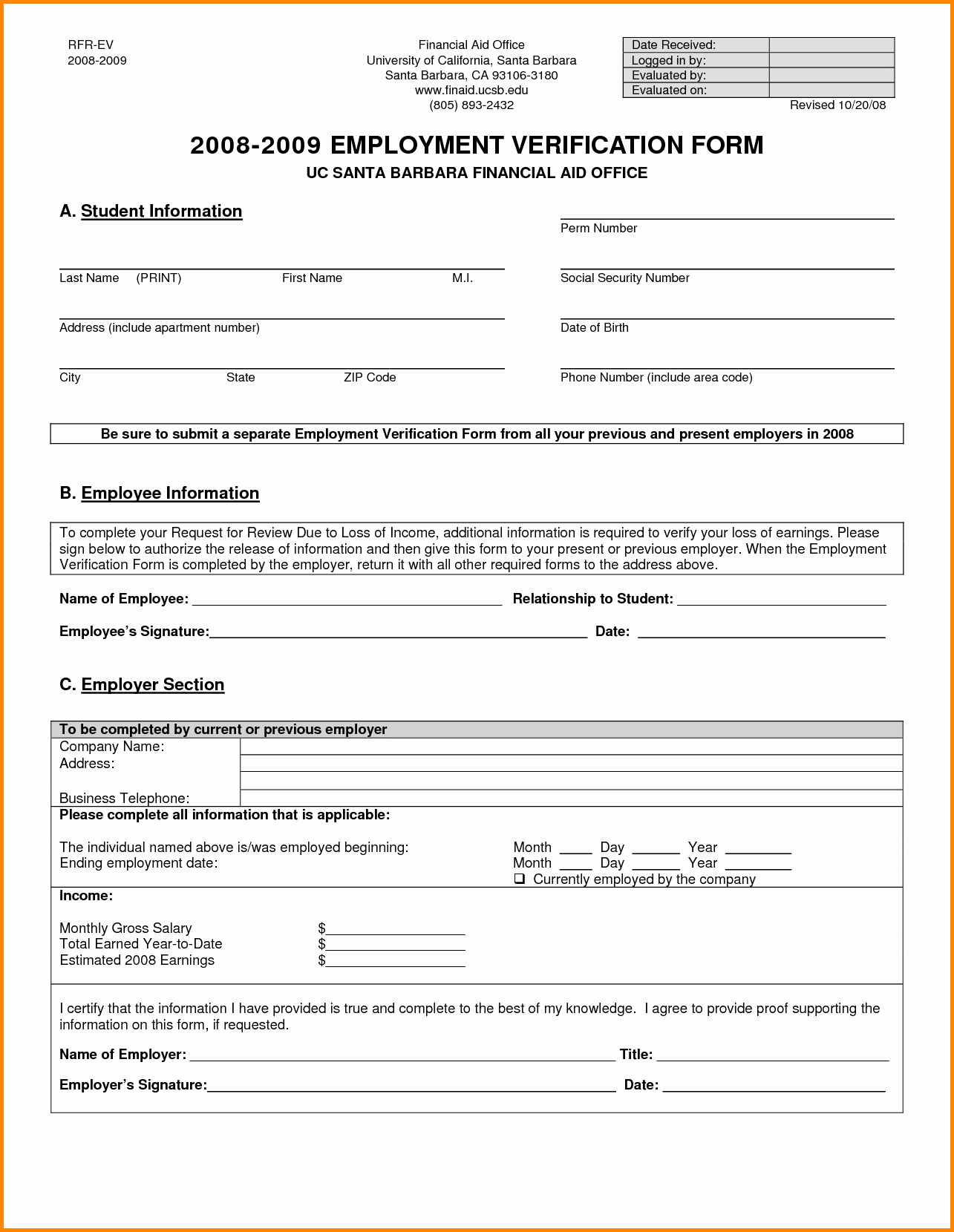 Employment Verification Release form New 8 Verification Of Employment form Template