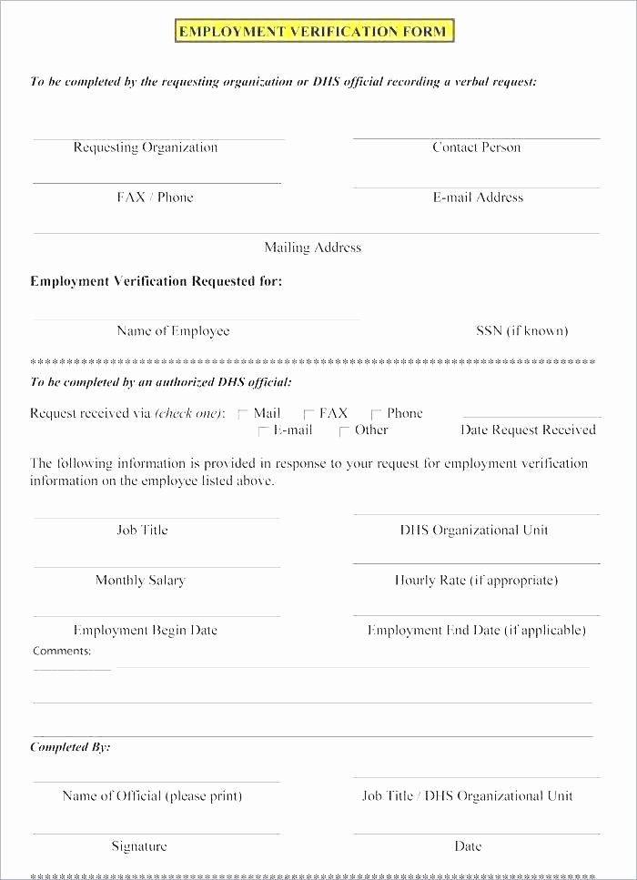Employment Verification Request form Luxury 13 Employment Verification form Sample