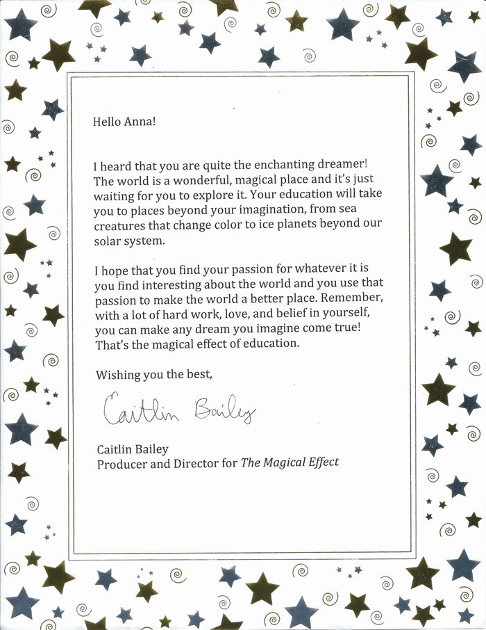 Encouragement Letter to A Friend Elegant the Magical Effect A Documentary by Caitlin Bailey — Kickstarter