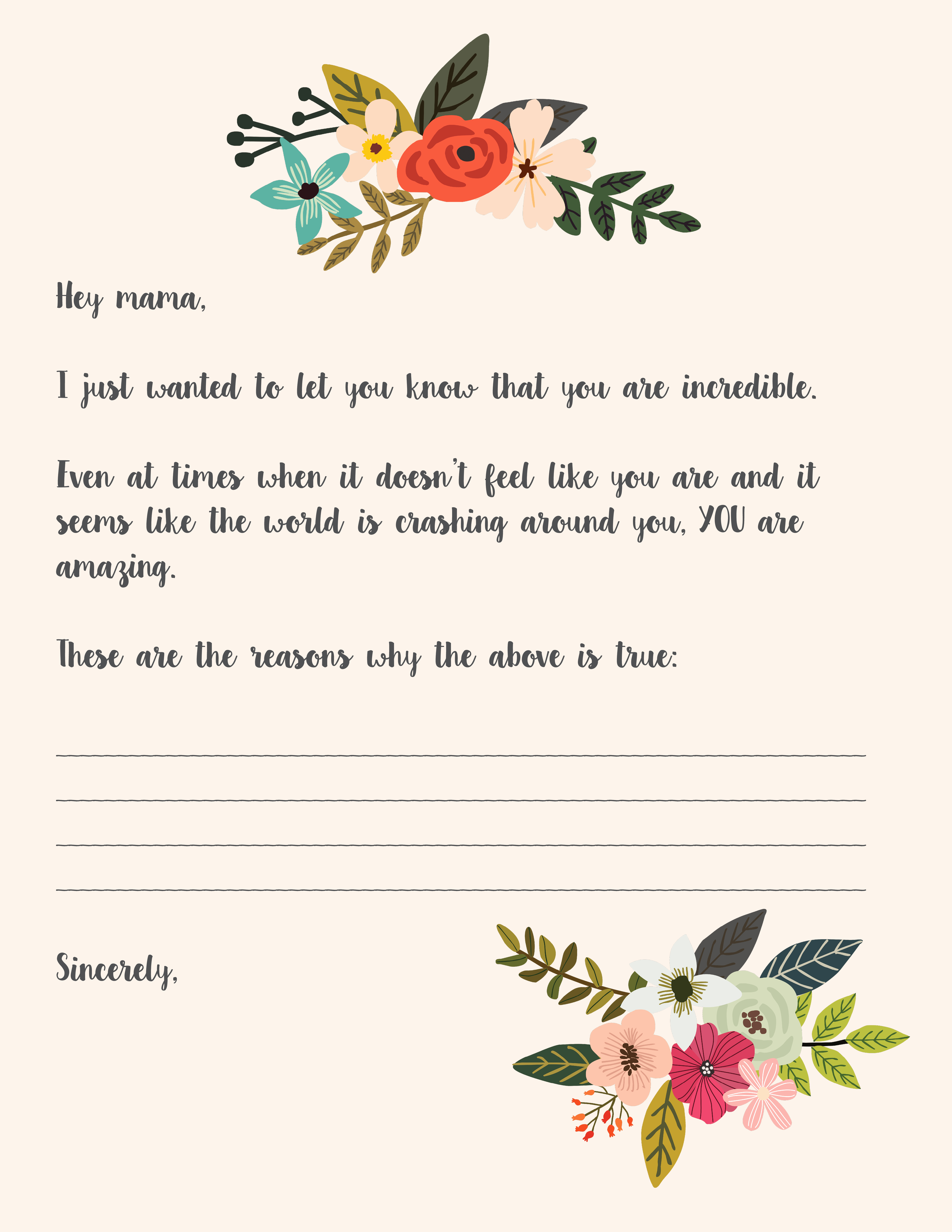 Encouragement Letters to A Friend New Words Of Encouragement for Mothers A Printable Letter Lynzy &amp; Co