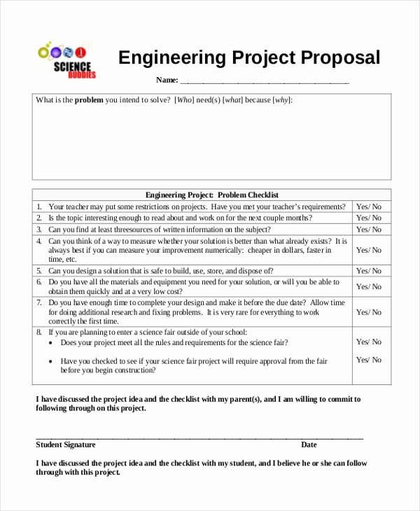 Engineering Project Proposal Template Beautiful Sample Science Fair Proposal form 10 Free Documents In Word Pdf