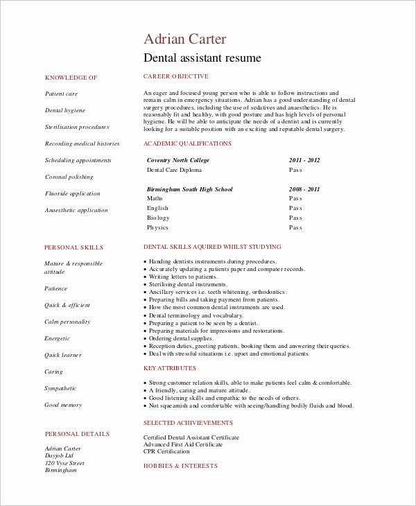 Entry Level Dental assistant Resume Beautiful Entry Level Resume Example 10 Samples In Word Pdf
