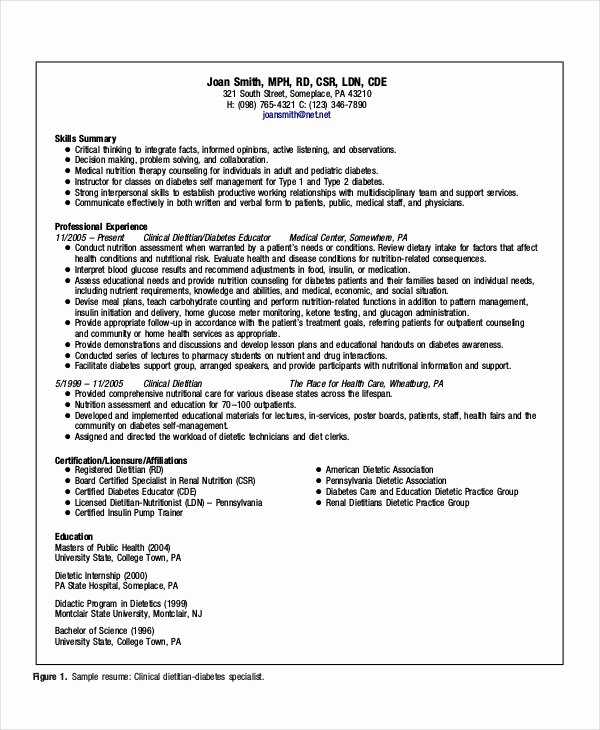 Entry Level Dietitian Resume Best Of Dietitian Resume Template 6 Free Word Pdf Documents Download