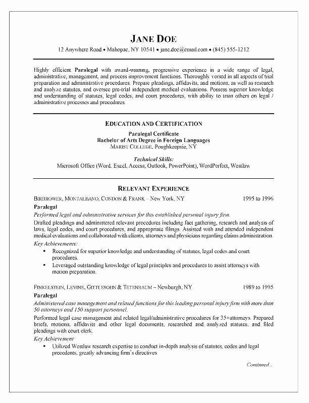 Entry Level Paralegal Resume Awesome 14 15 Entry Level Paralegal Resumes