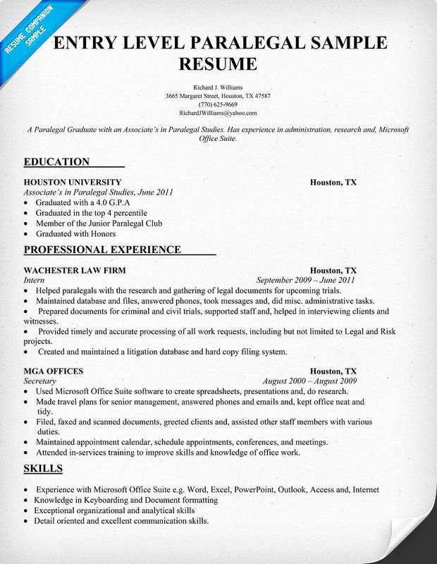 Entry Level Paralegal Resume Beautiful Entry Level Paralegal Resume Sample Resume Panion Law Student
