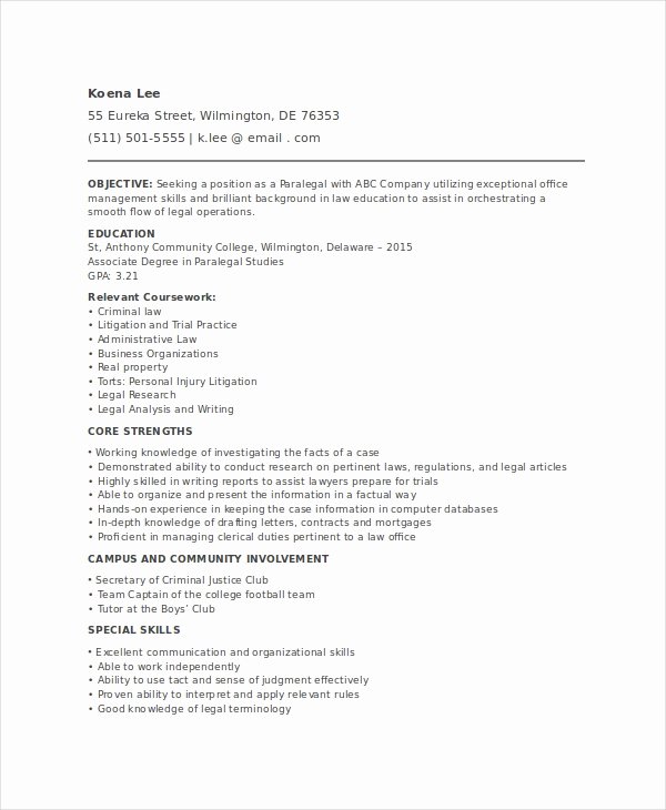 Entry Level Paralegal Resume Luxury Paralegal Resume Template 7 Free Word Pdf Documents Download