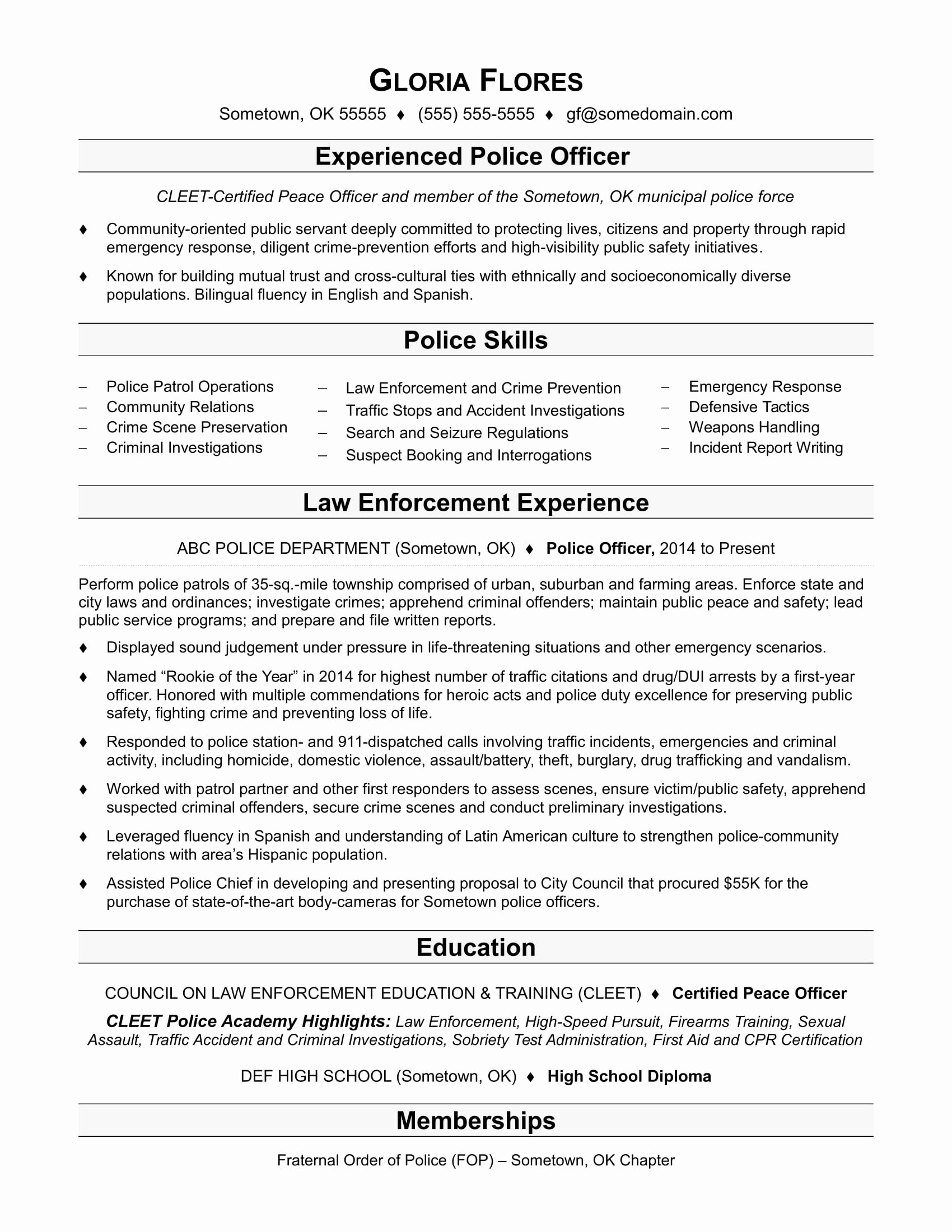 Entry Level Police Officer Resume Awesome Police Ficer Resume Sample