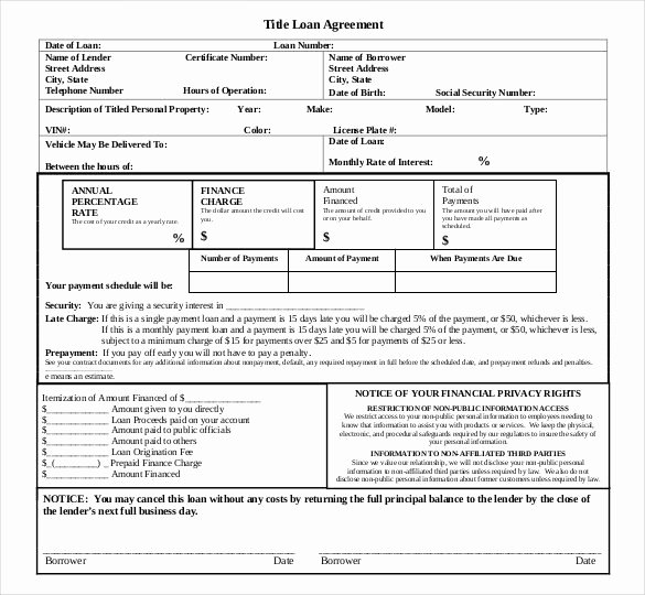 Equipment Loan Agreement Template Unique 26 Great Loan Agreement Template