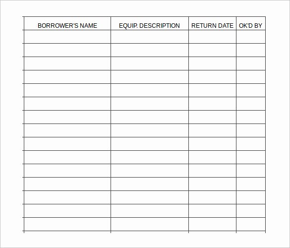 Equipment Sign Out Sheet Template Elegant Sample Equipment Sign Out Sheet 14 Documents In Pdf Word Excel