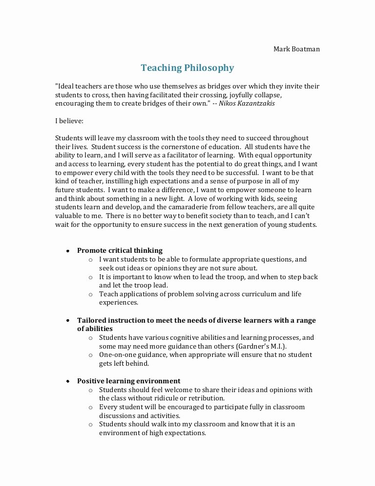 Essay On Leadership for Students Unique Teaching Philosophy Outline