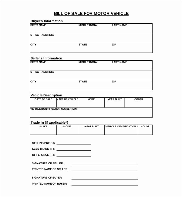 Even Trade Bill Of Sale Awesome 15 Sample Dmv Bill Of Sale forms