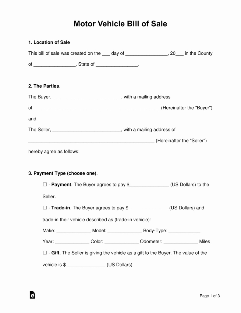 Even Trade Bill Of Sale New Free Bill Of Sale forms Pdf Word